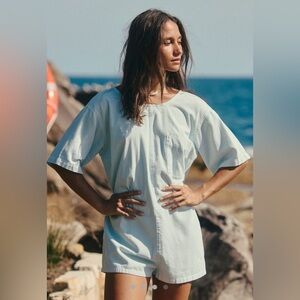 NWT FREE PEOPLE free-est DEAN ROMPER Color Dew Shine  Size large shorts